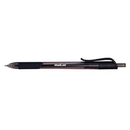 BOLIGRAFO MOLIN RETRACTIL TRION PUNTA MEDIA C/12U NEGRO BGP112-12-9