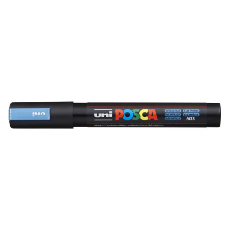 MARCADOR UNI-BALL POSCA PC-5M PUNTA REDONDA 1,8-2,5MM AZUL METALICO -M33-