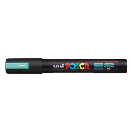 MARCADOR UNI-BALL POSCA PC-5M PUNTA REDONDA 1,8-2,5MM VERDE METALICO -M6-