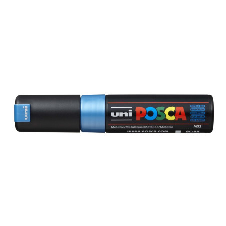 MARCADOR UNI-BALL POSCA PC-8K BISEL GRUESO 8MM AZUL METALICO -M33-