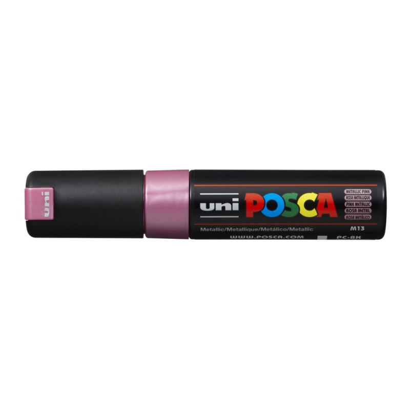 MARCADOR UNI-BALL POSCA PC-8K BISEL GRUESO 8MM ROSA METALICO -M13-