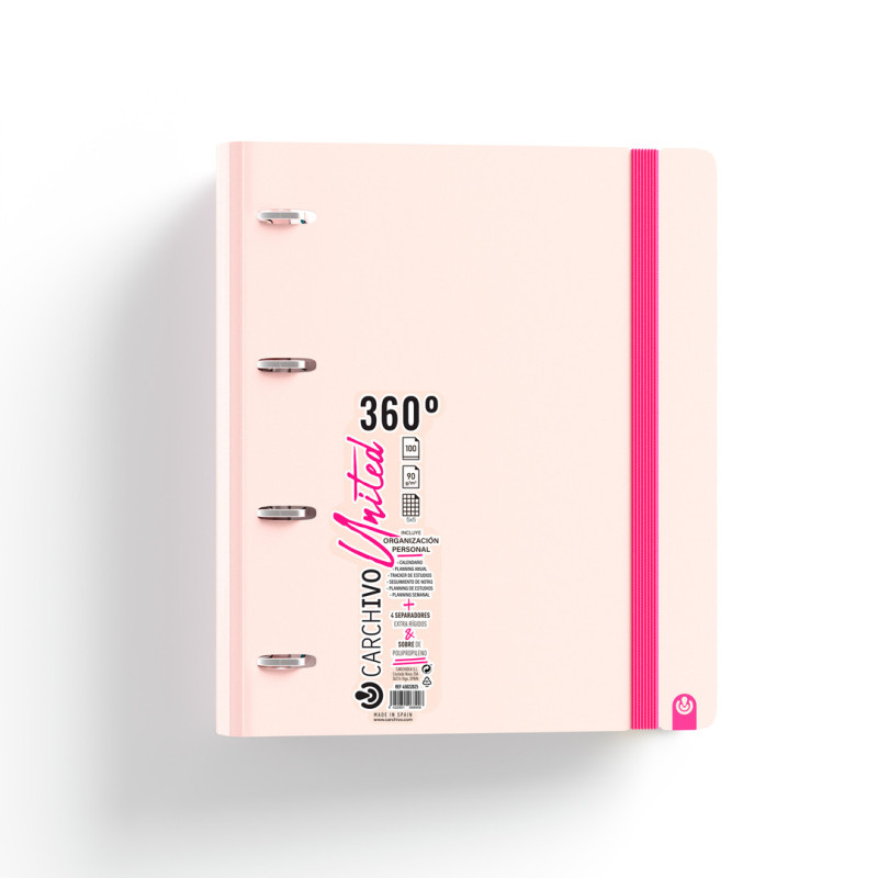 CARPEBLOC DEC RINGBOOK 4A A4 C/RECAMBIO CARCHIVO PASTEL UNITED ROSA 12487404