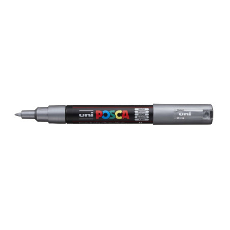 MARCADOR UNI-BALL POSCA PC-1M. PUNTA FINA 0,7MM PLATA -26-