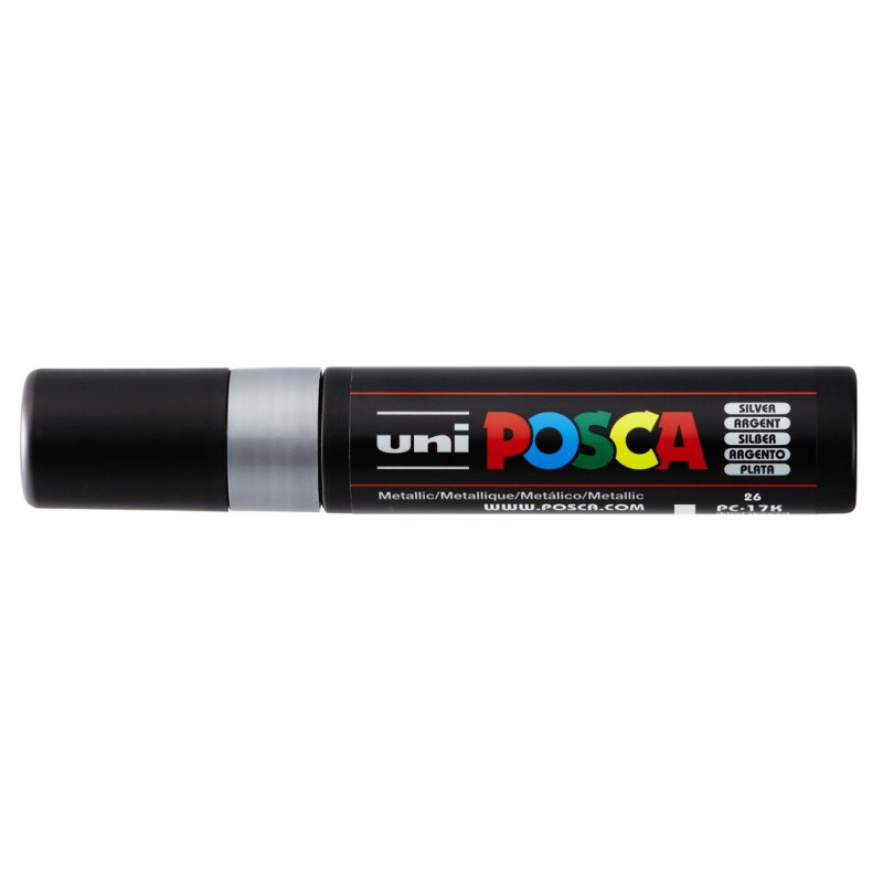 MARCADOR UNI-BALL POSCA PC-17K BISEL EXTRA GRUESO 15MM PLATA -26-