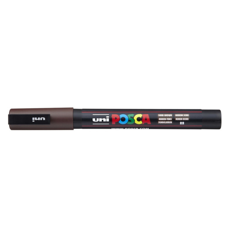 MARCADOR UNI-BALL POSCA PC-3M PUNTA REDONDA 0,9-1,3MM MARRON OSCURO -22-