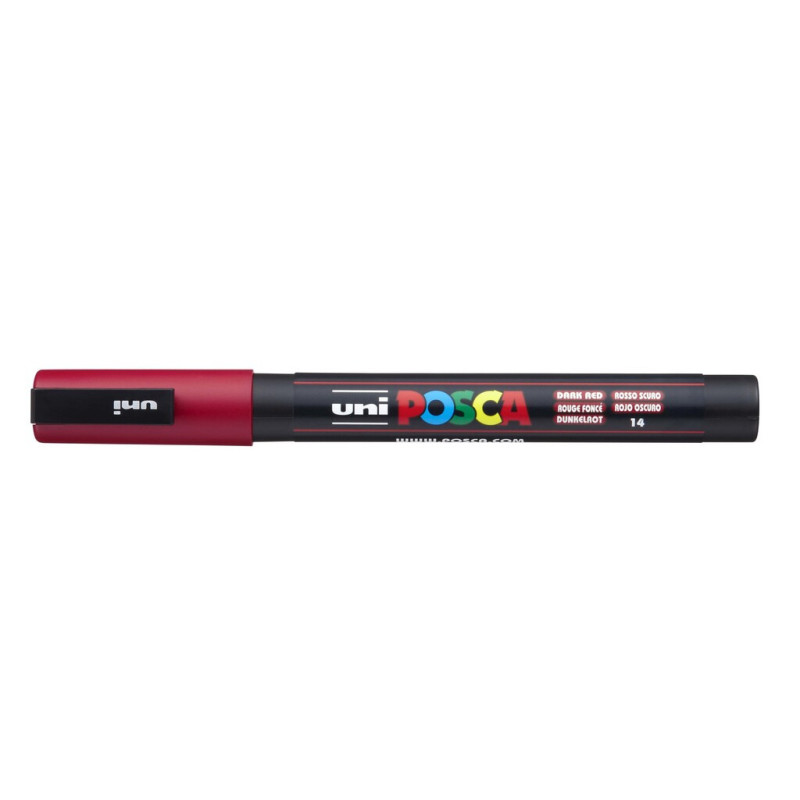 MARCADOR UNI-BALL POSCA PC-3M PUNTA REDONDA 0,9-1,3MM ROJO OSCURO -14-