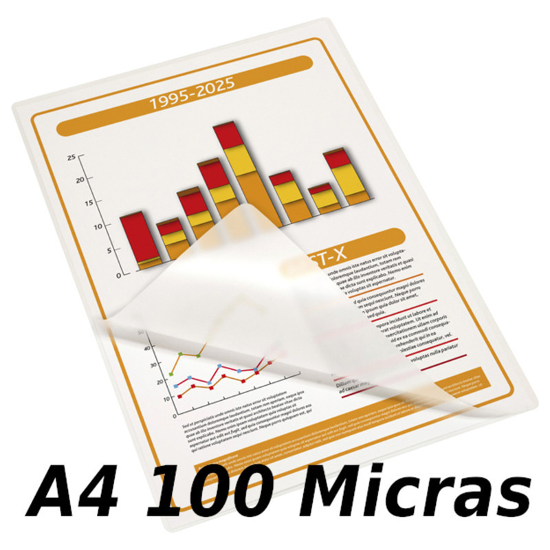 FUNDA PLASTIFICAR A-4 100 MICRAS FIXO COVER CAJA 100U 01023100 GRAFOPLAS