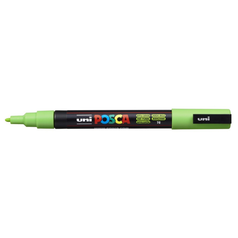 MARCADOR UNI-BALL POSCA PC-3M PUNTA REDONDA 0,9-1,3MM VERDE MANZANA -72-