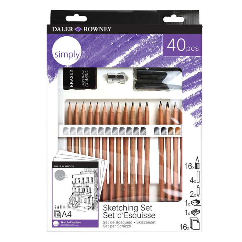 SET DIBUJO DALER ROWNEY CROQUIS SET 40PZS 644500410 FILA UNIDAD