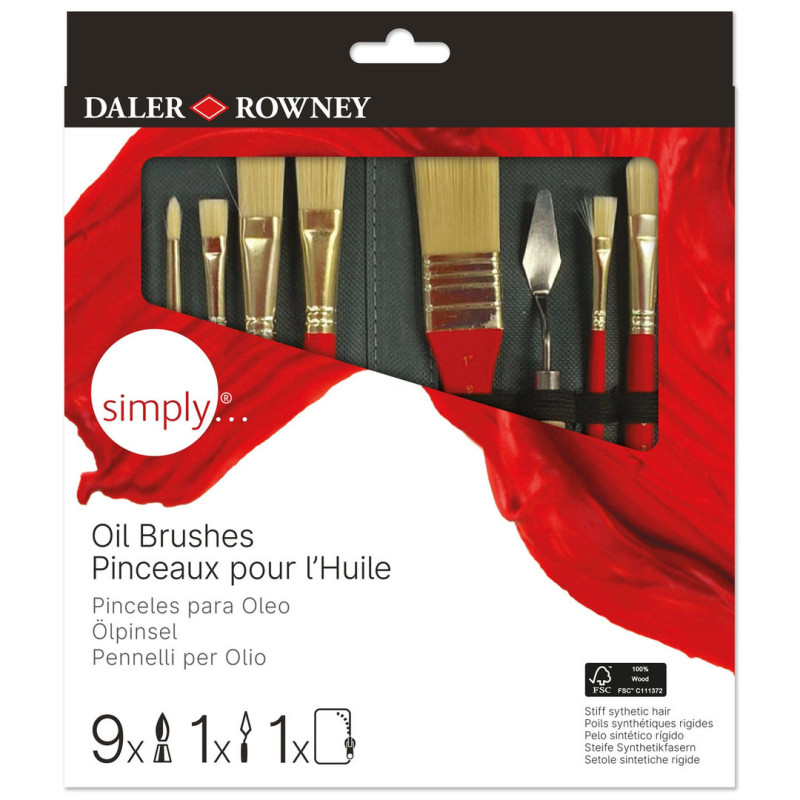 BOLSA 9 PINCELES OLEO + ESPATULA DALER ROWNEY D216646010 UNIDAD FILA