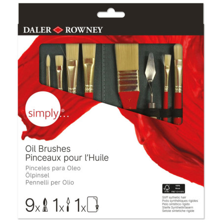 BOLSA 9 PINCELES OLEO + ESPATULA DALER ROWNEY D216646010 UNIDAD FILA