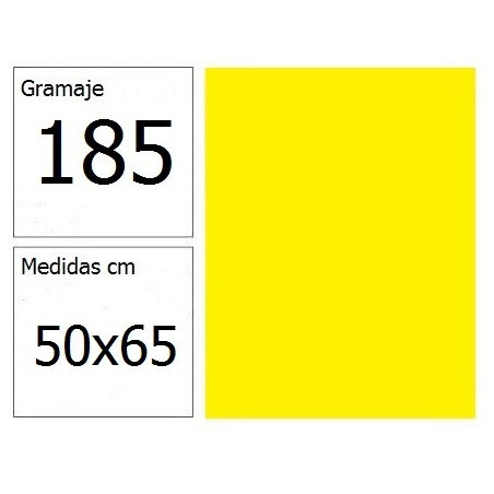 CARTULINA IRIS 50X65 185G AM.LIMON 25H.