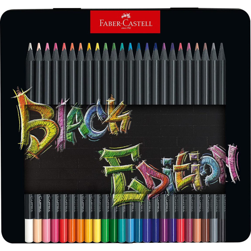 LAPIZ FABER-CASTELL BLACK EDITION CAJA METAL 24C 116425