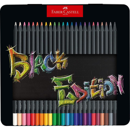 LAPIZ FABER-CASTELL BLACK EDITION CAJA METAL 24C 116425