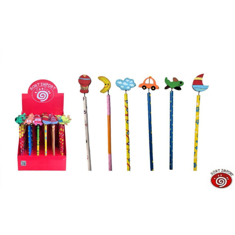 LAPIZ DECORADO SORT MADERA ANIMALES SERIE 3D 6MOD 5963 (36)