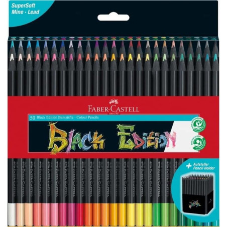 LAPIZ FABER-CASTEL BLACK EDITION 50 COLORES ESTUCHE CARTON 116450