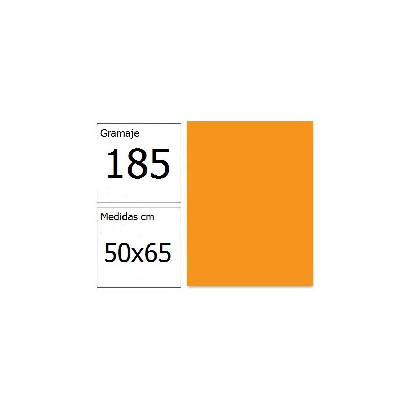 CARTULINA IRIS 50X65 185G NARANJA 25H.