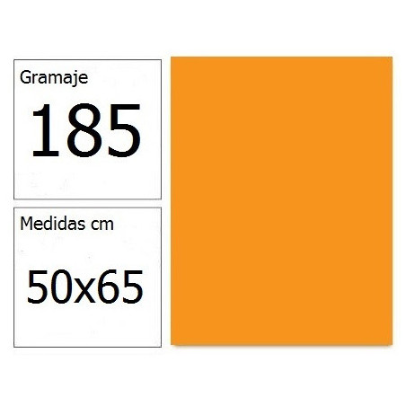 CARTULINA IRIS 50X65 185G NARANJA 25H.