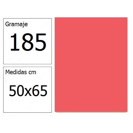 CARTULINA IRIS 50X65 185G CORAL 25H.