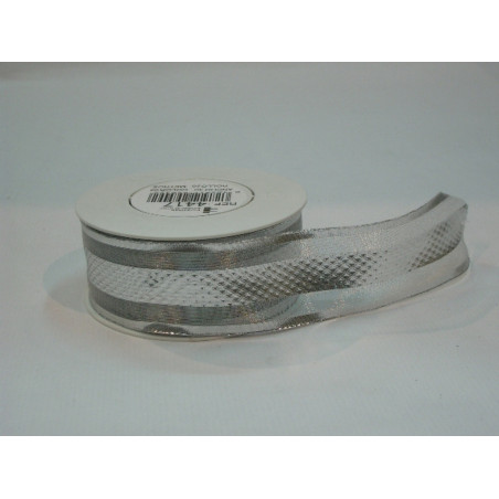 CINTA REGALO SEDA CARAT PLATA 40MM 20M 4417 ^