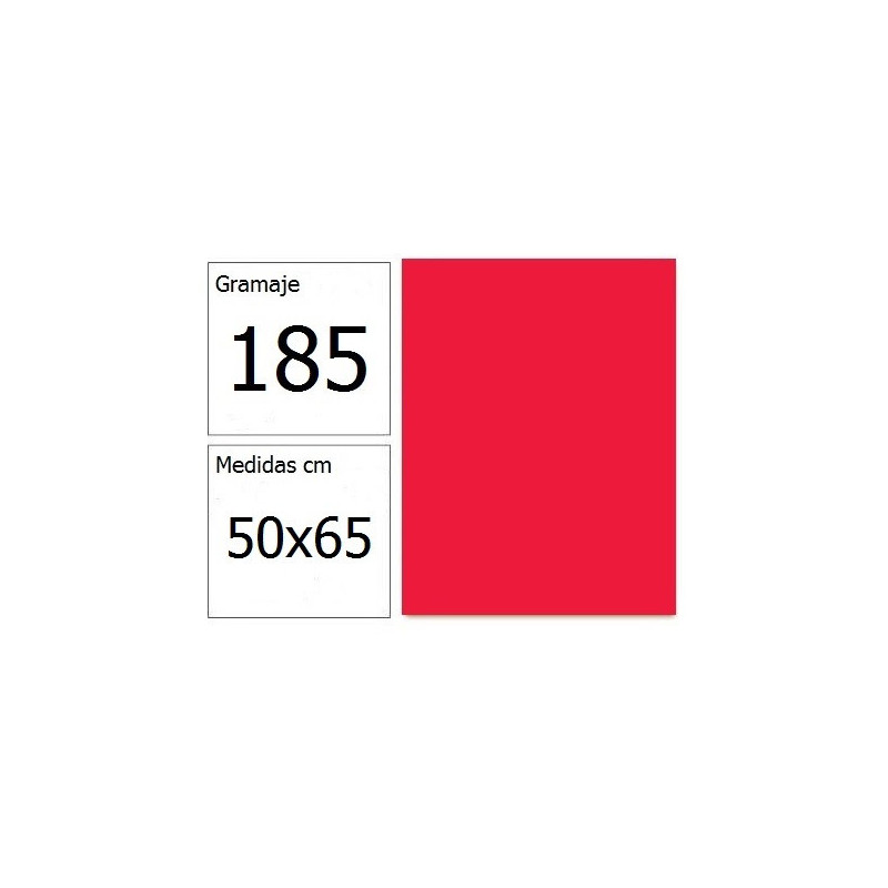 CARTULINA IRIS 50X65 185G ROJO 25H.