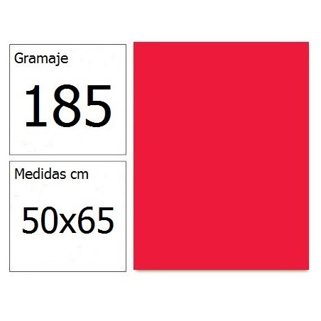CARTULINA IRIS 50X65 185G ROJO 25H.