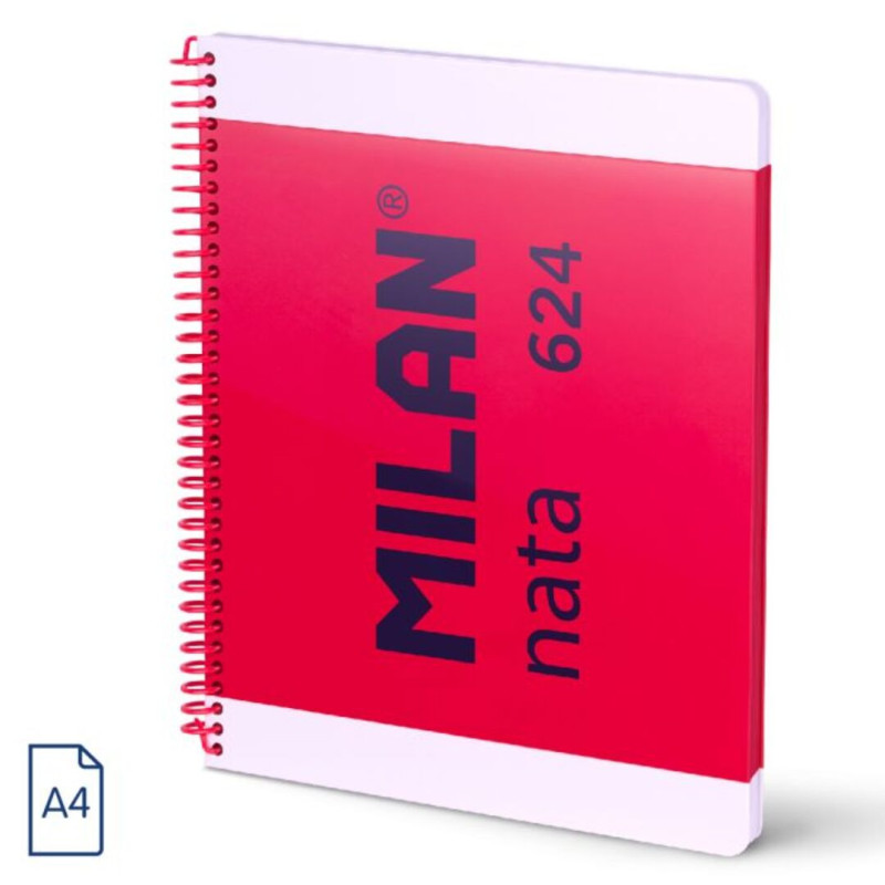 CUADERNO EUROPEAN MILAN A4 PAPEL CUADRO 5*5 80HOJAS DE 95G NATA 624 ROSA 57043E80P