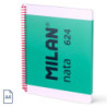 CUADERNO EUROPEAN MILAN A4 PAPEL CUADRO 5*5 80HOJAS DE 95G NATA 624 VERDE 57043E80GR