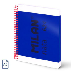 CUADERNO EUROPEAN MILAN A5 PAPEL CUADRO 5*5 80HOJAS DE 95G NATA 624 AZUL 57053E80B