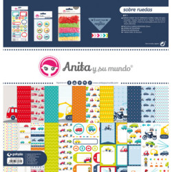 JUEGO GRAFOPLAS SCRAPBOOK BOLSA ANITA SOBRE RUEDAS 17 PZAS 37080604