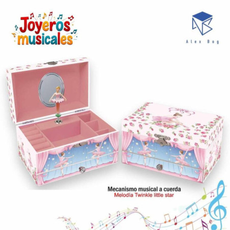 JOYERO MUSICAL MEDIANO ALEX BOG BALLERINES AND ROSES C/ESPEJO JK-6231