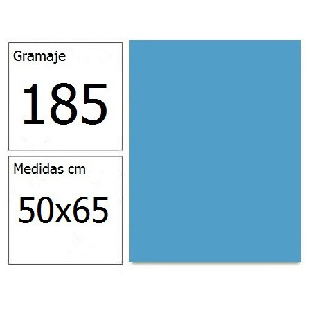 CARTULINA IRIS 50X65 185G AZ.CIELO 25H.