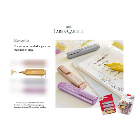 MARCD.FLUOR FABER-CASTELL TEXTLINER 1546 METAL ORO 50 C/10U 154650