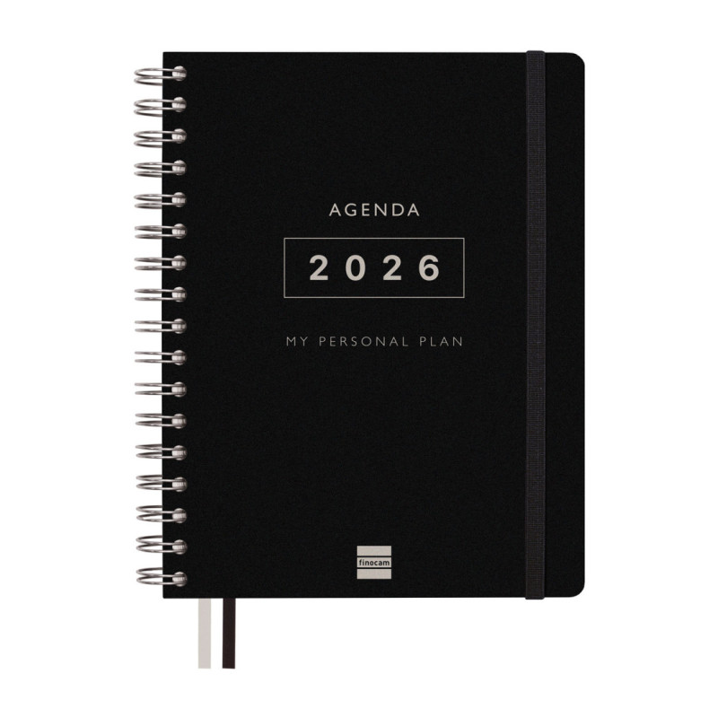 AGENDA ESCOLAR FINOCAM25 16M TEMPUS 1/4 SVV 25-26 NEGRO+ 4º - 155X217 MM 626600126