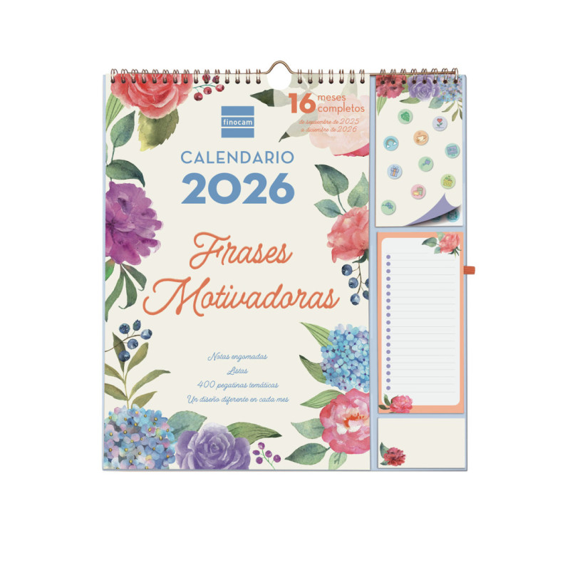 AGENDA ESCOLAR FINOCAM25 16M CAL.PLUS 25-26 FRASES MOTIV.+ PLUS - 215X325 MM 540220226