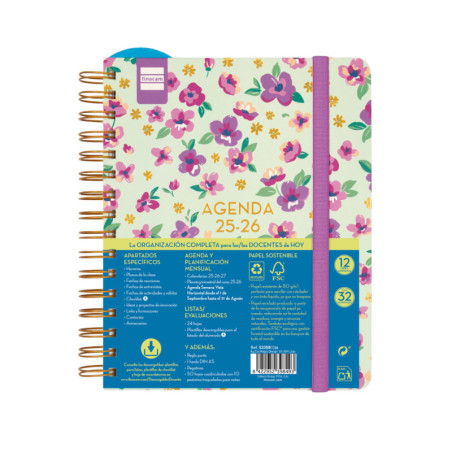 AGENDA ESCOLAR FINOCAM25 MAGIS.DESIGN 1/4 SVH 25-26 LILAC+ 4º - 155X212 MM 533580326