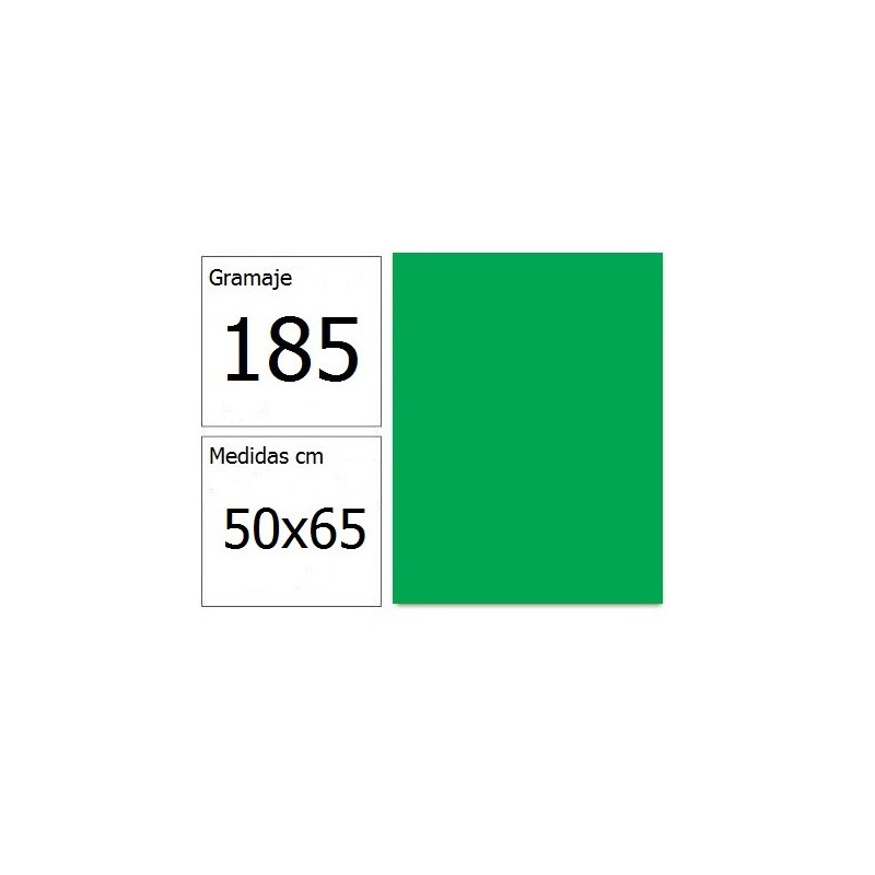 CARTULINA IRIS 50X65 185G VD.MANZANA 25H.
