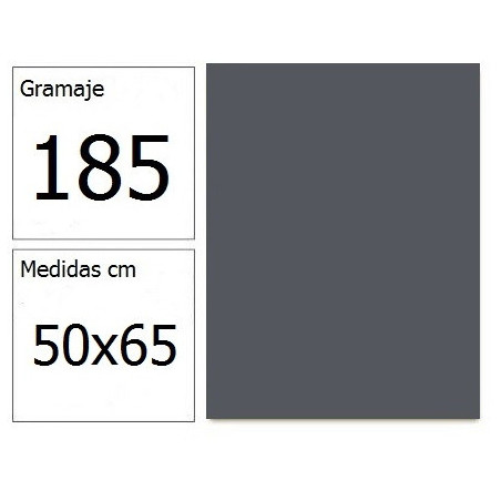 CARTULINA IRIS 50X65 185G GRIS PLOMO 25H.