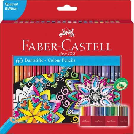 LAPIZ FABER-CASTELL COLOR ESCOLAR 60 COLORES CARTON 111260