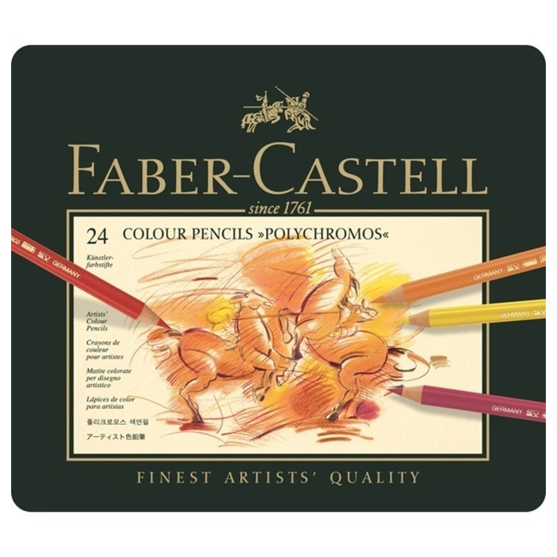 LAPIZ FABER-CASTELL POLYCHROMO  24 COLORES CAJA METAL 110024