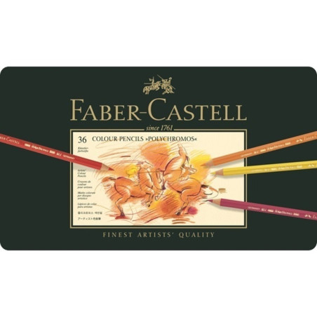 LAPIZ FABER-CASTELL POLYCHROMO  36 COLORES CAJA METAL 110036