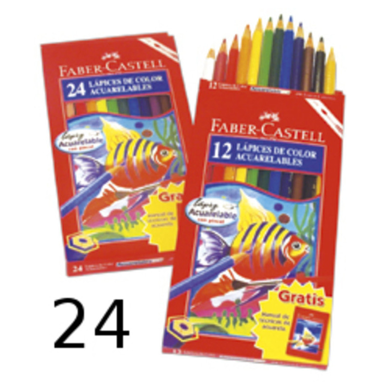 LAPIZ FABER-CASTELL COLOR ESCOLAR 24 COLORES CARTON 120124