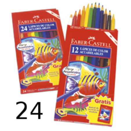 LAPIZ FABER-CASTELL COLOR ESCOLAR 24 COLORES CARTON 120124