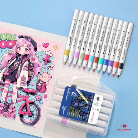 ESTUCHE MALETIN ACRILICOS PRIME PRICE 12 COLORES ALEX BOG AB-0690