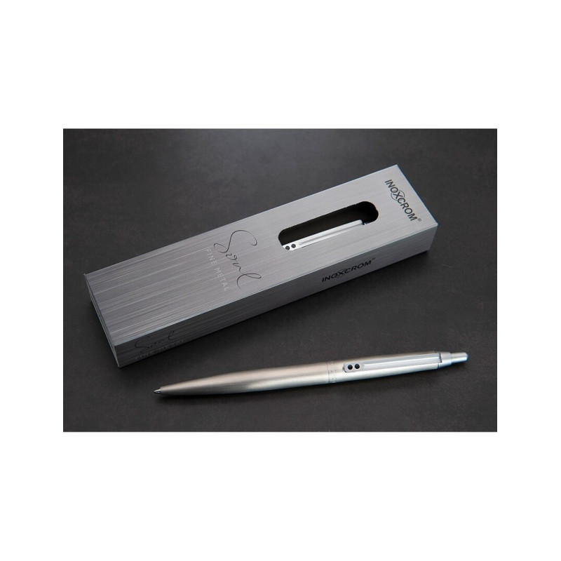BOLIGRAFO INOXCROM 55 SOUL FINE METAL CEPILLADO CLARO C/ESTUCHE UNIDAD 10152190