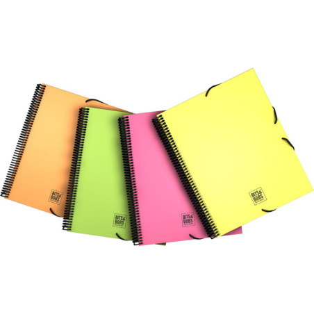 MAXIPLÁS 40 FUNDAS B&B FLÚOR PASTEL A4 SURTIDO 39803399 GRAFOPLAS25 8U