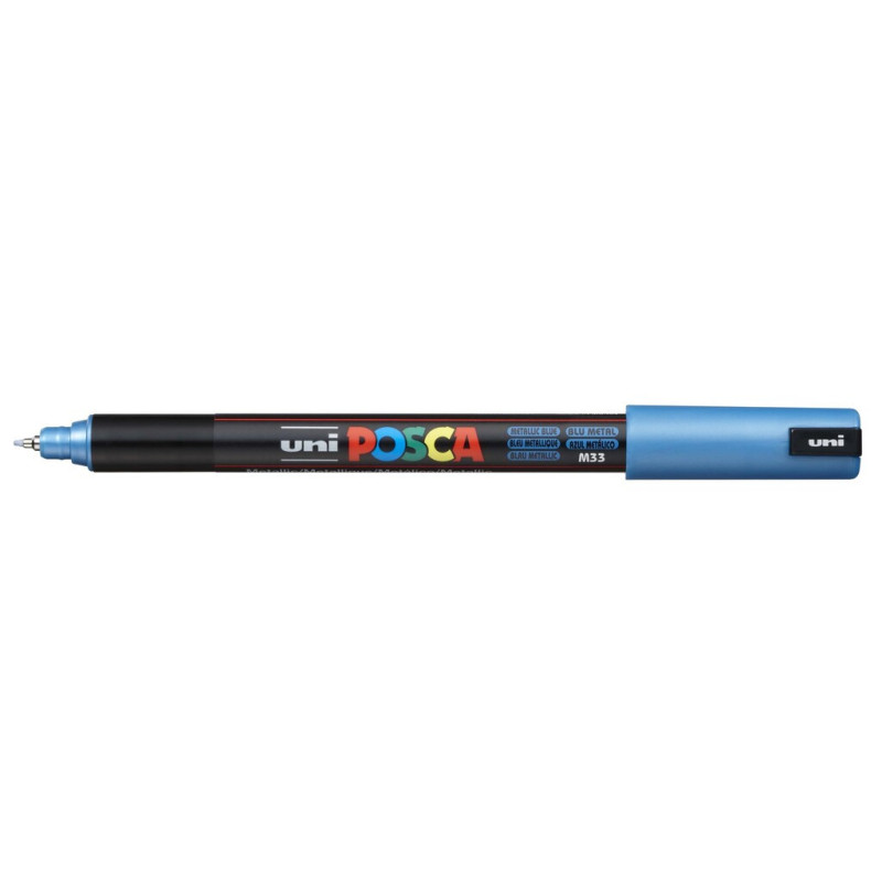 MARCADOR UNI-BALL POSCA PC-1MR PUNTA EXTRA FINA 0,7MM AZUL METALICO -M33-