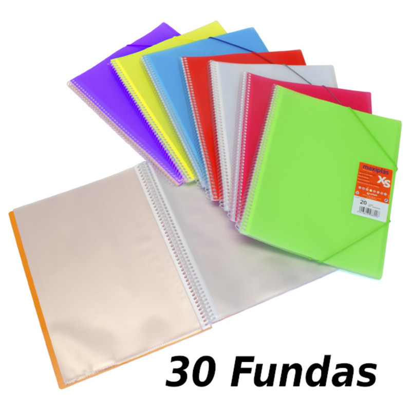 CARPETA ESCAPARATE A4 MAXIPLAS XS C/GOMA 30F SURTIDA 39893299 GRAFOPLAS