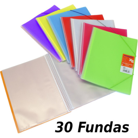 CARPETA ESCAPARATE A4 MAXIPLAS XS C/GOMA 30F SURTIDA 39893299 GRAFOPLAS