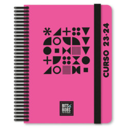 AGENDA ESCOLAR 23-24 A5 2D-P FORRADO FLÚOR FÚCSIA A5 GRAFOPLAS24 75141333 (MIN 13U)